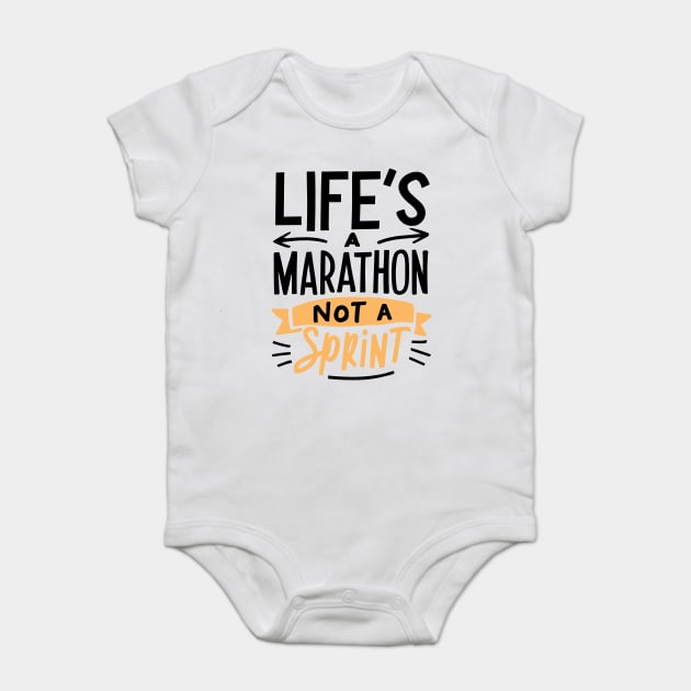 Life's a Marathon Not a Sprint Baby Bodysuit by Frank Ring